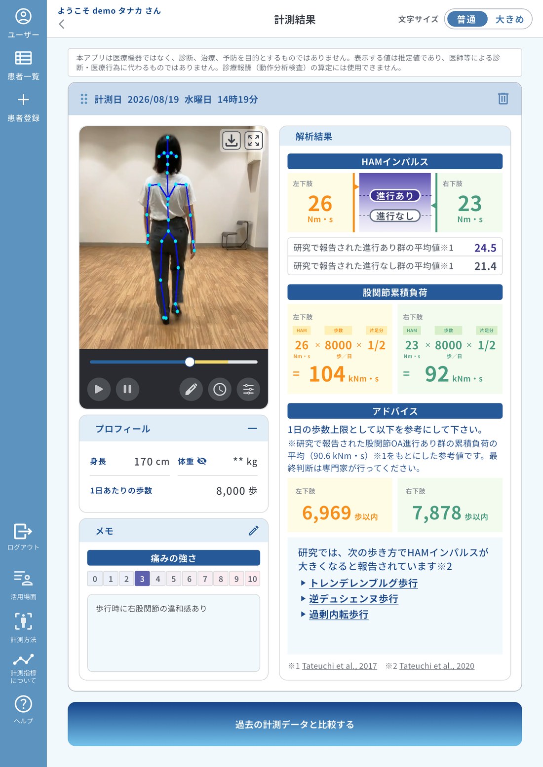 MePT の解析結果画面